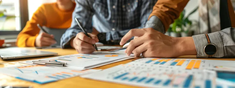 business professionals analyze data-driven strategies for health insurance lead generation.