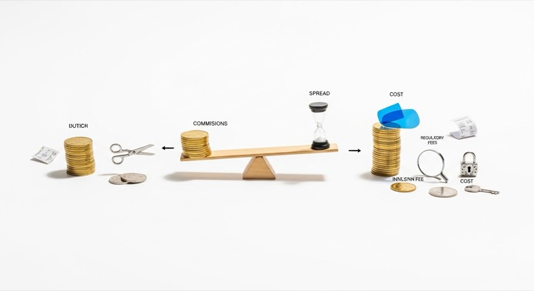 Breakdown of direct fees and brokerage commissions affecting investment returns